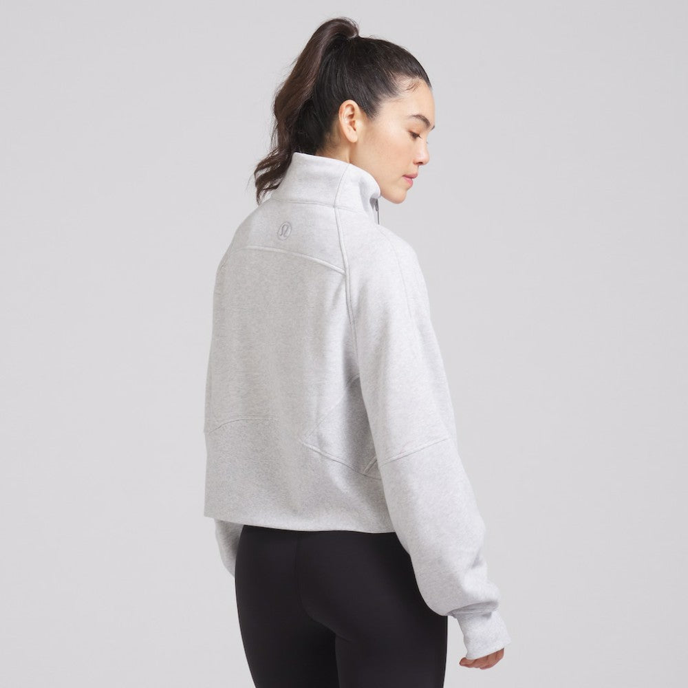 Chicago Blackhawks lululemon Women's Scuba Oversized Half Zip Top - Heather Gray | US 202171393
