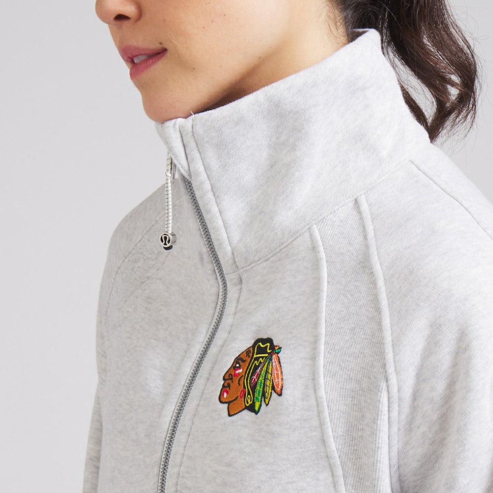 Chicago Blackhawks lululemon Women's Scuba Oversized Half Zip Top - Heather Gray | US 202171393