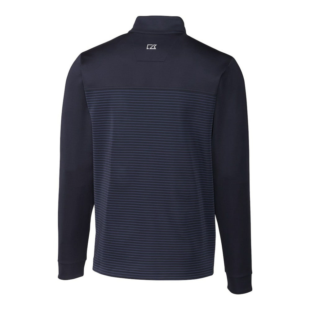 Minnesota Twins Cutter & Buck Big & Tall Traverse Stripe Stretch DryTec Quarter-Zip Top - Navy Tops