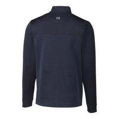 Minnesota Twins Cutter & Buck Big & Tall Traverse Stripe Stretch DryTec Quarter-Zip Top - Navy Tops