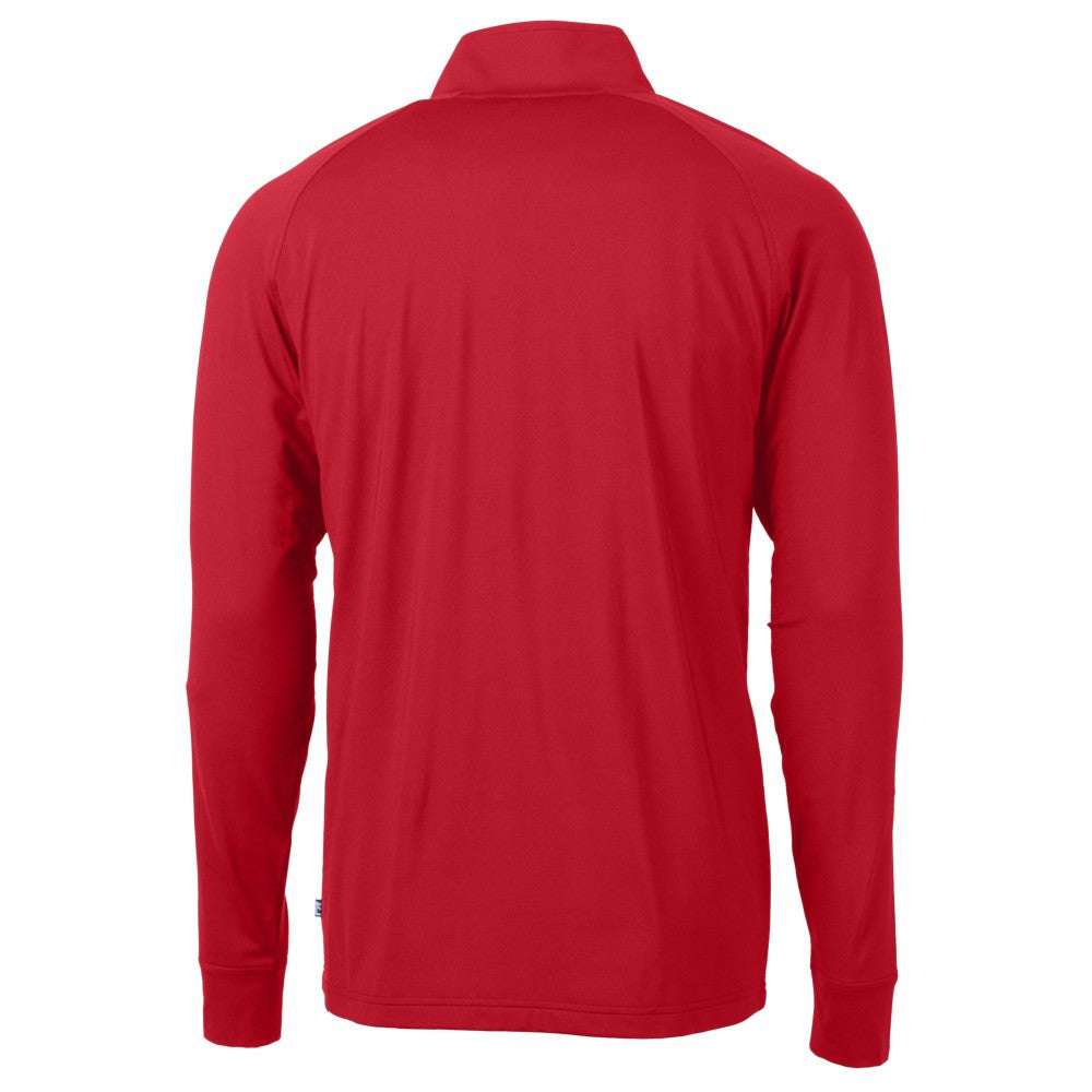 Cleveland Guardians Cutter & Buck Big & Tall Adapt Eco Knit Stretch Recycled Quarter-Zip Pullover Top - Red Pullover