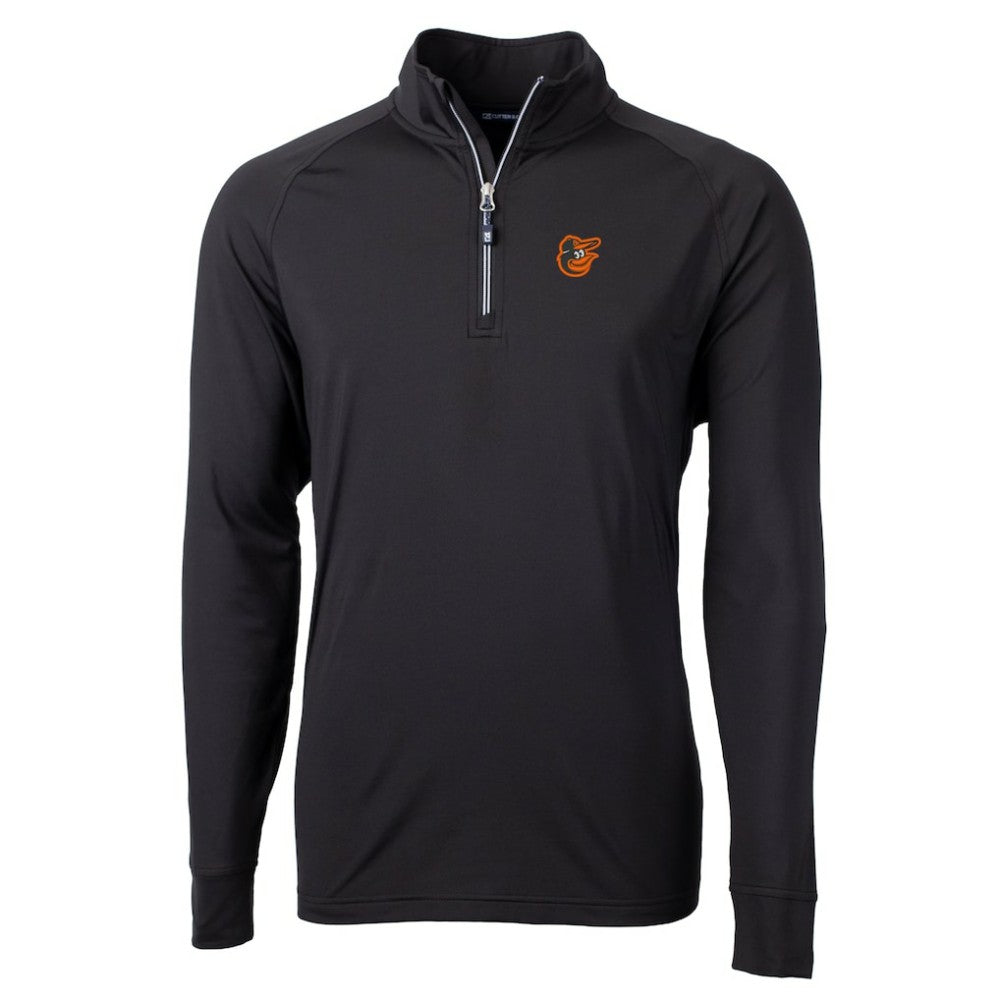 Baltimore Orioles Cutter & Buck Big & Tall Adapt Eco Knit Stretch Recycled Quarter-Zip Pullover Top - Black Pullover