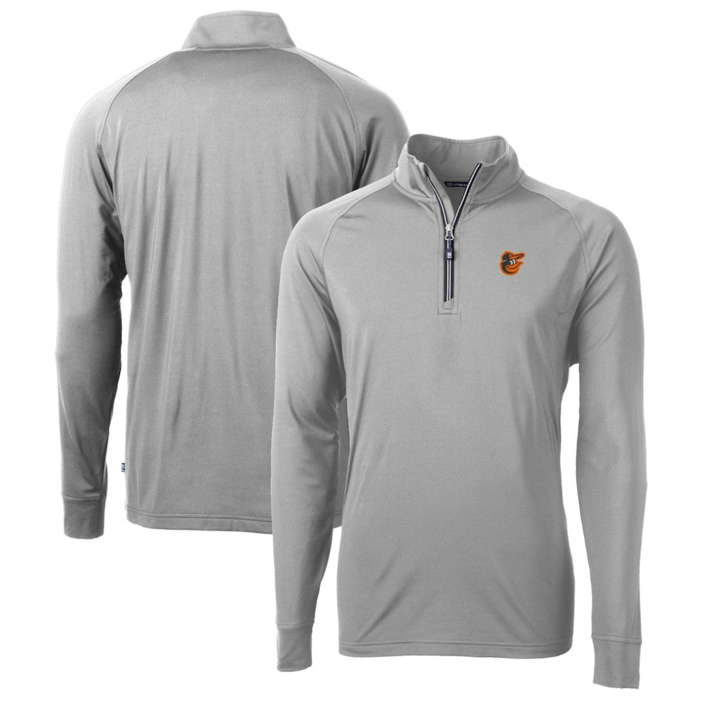 Baltimore Orioles Cutter & Buck Big & Tall Adapt Eco Knit Stretch Recycled Quarter-Zip Pullover Top - Gray Pullover