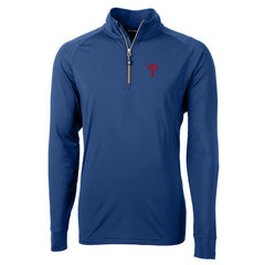 Philadelphia Phillies Cutter & Buck Big & Tall Adapt Eco Knit Stretch Recycled Quarter-Zip Pullover Top - Blue Pullover
