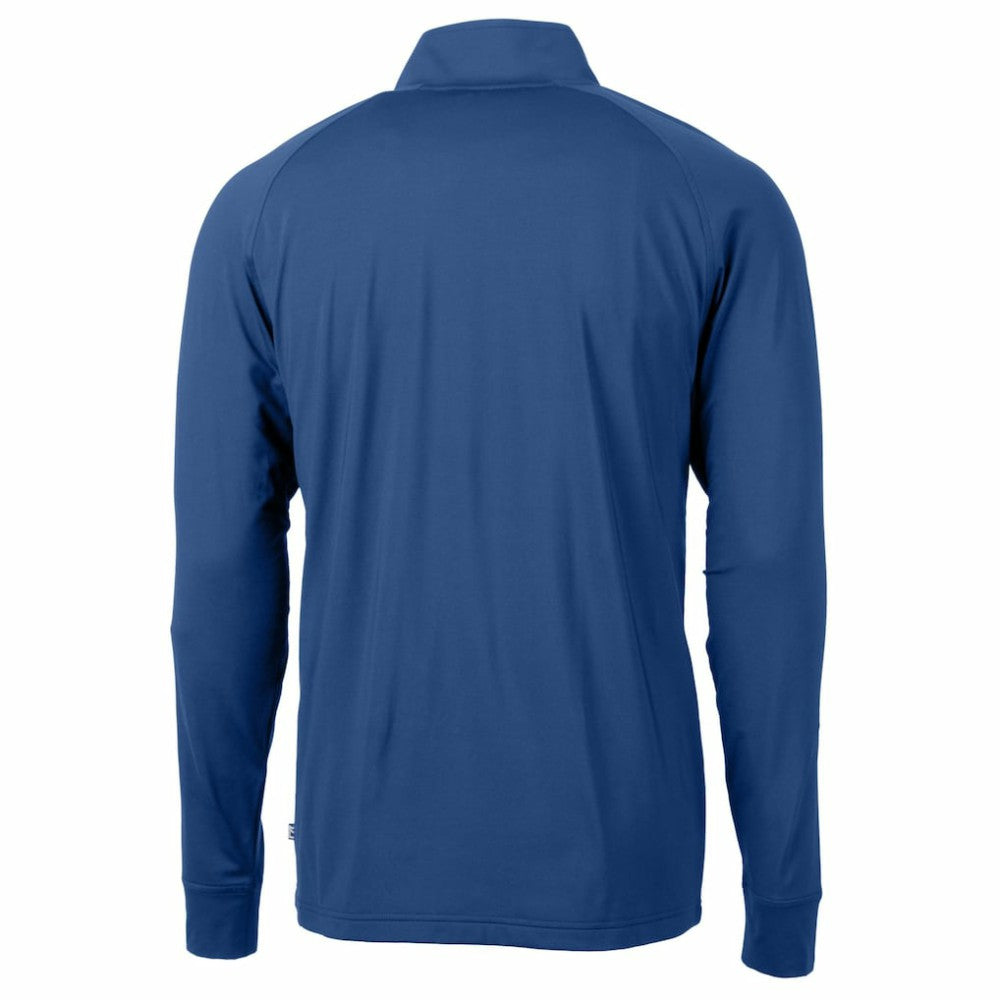 Atlanta Braves Cutter & Buck Big & Tall Adapt Eco Knit Stretch Recycled Quarter-Zip Pullover Top - Blue Pullover