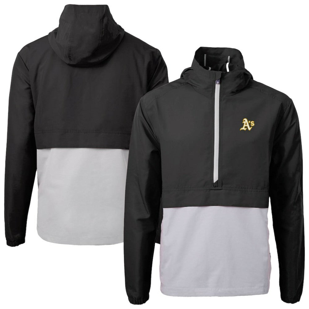 Athletics Cutter & Buck Charter Eco Recycled Half-Zip Anorak Jacket - Black Jackets