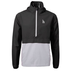 Los Angeles Dodgers Cutter & Buck Charter Eco Recycled Half-Zip Anorak Jacket - Black Jackets