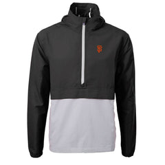 San Francisco Giants Cutter & Buck Charter Eco Recycled Half-Zip Anorak Jacket - Black Jackets