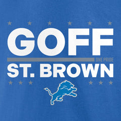 Jared Goff & Amon-Ra St. Brown Detroit Lions Election Players T-Shirt - Blue T-shirts