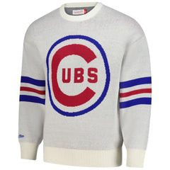 Chicago Cubs Mitchell & Ness Retro Pullover Sweater - Cream Pullover