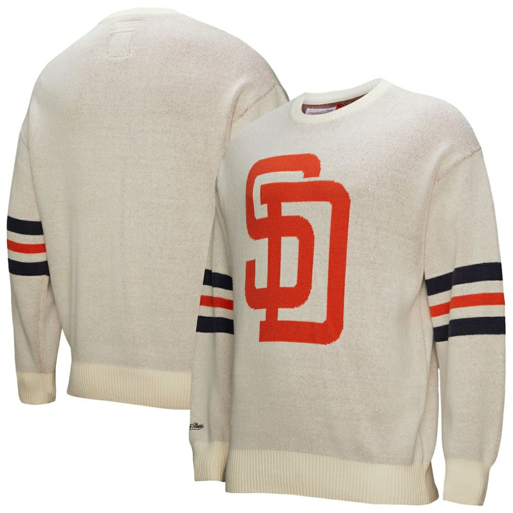 San Diego Padres Mitchell & Ness Retro Pullover Sweater - Cream Pullover