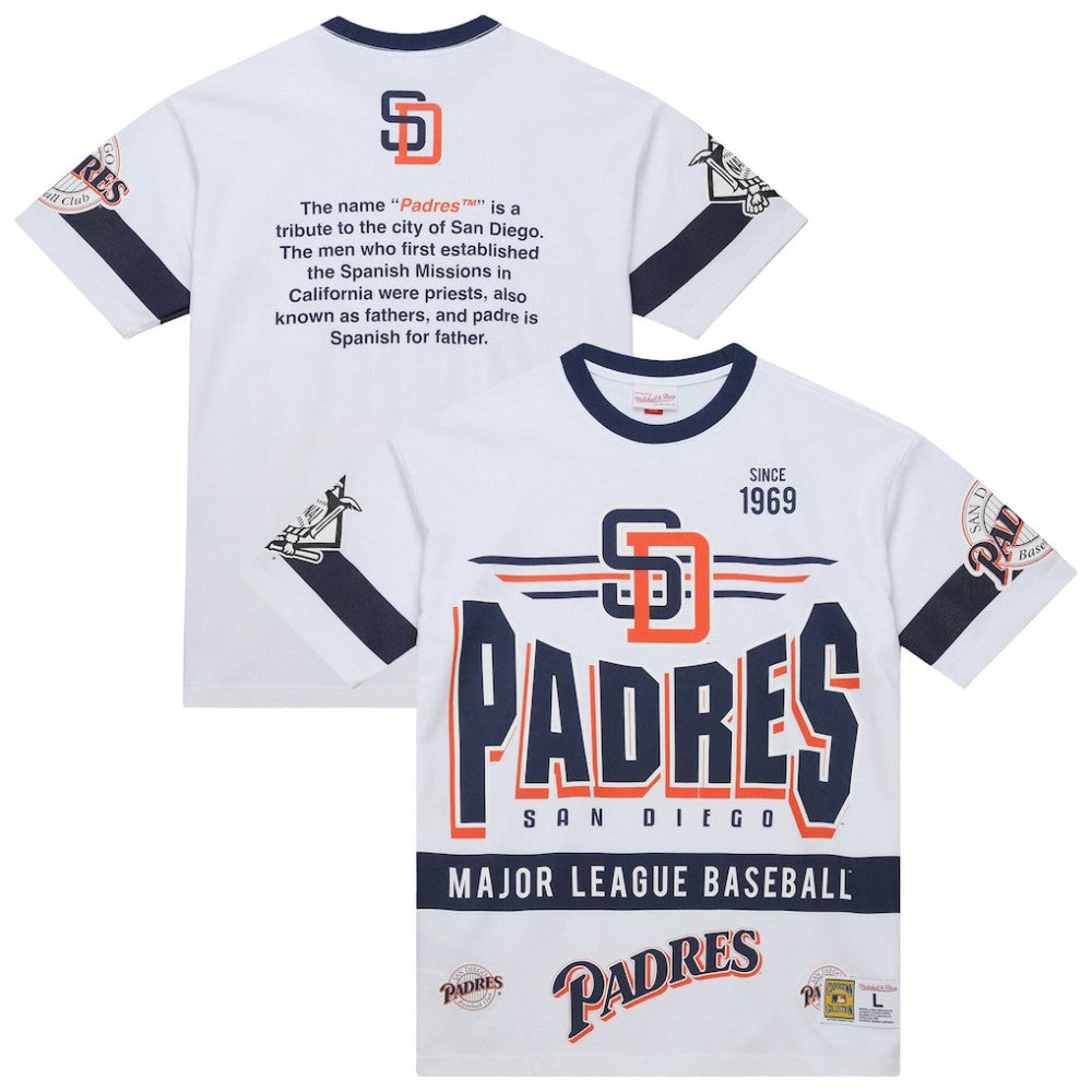 San Diego Padres Mitchell & Ness Cooperstown Collection Team Origins Premium T-Shirt - White T-shirts