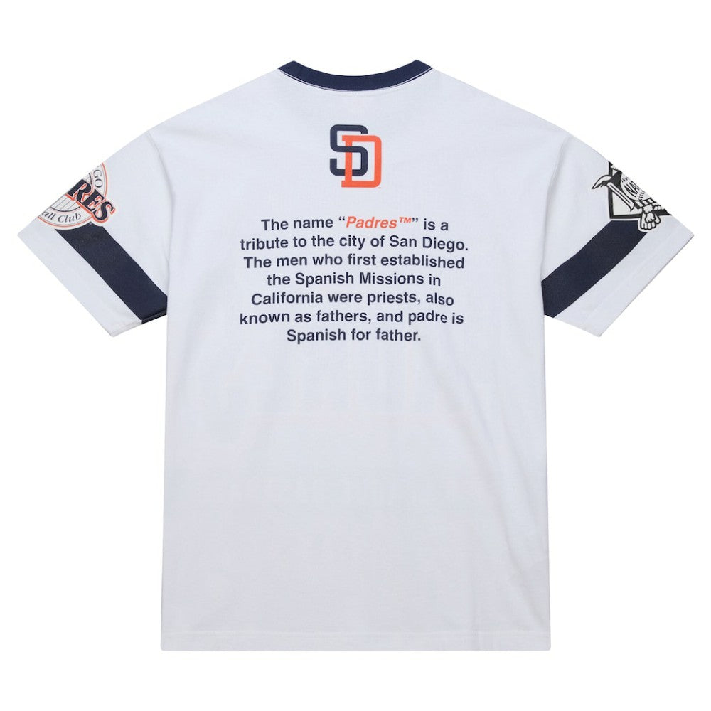 San Diego Padres Mitchell & Ness Cooperstown Collection Team Origins Premium T-Shirt - White T-shirts