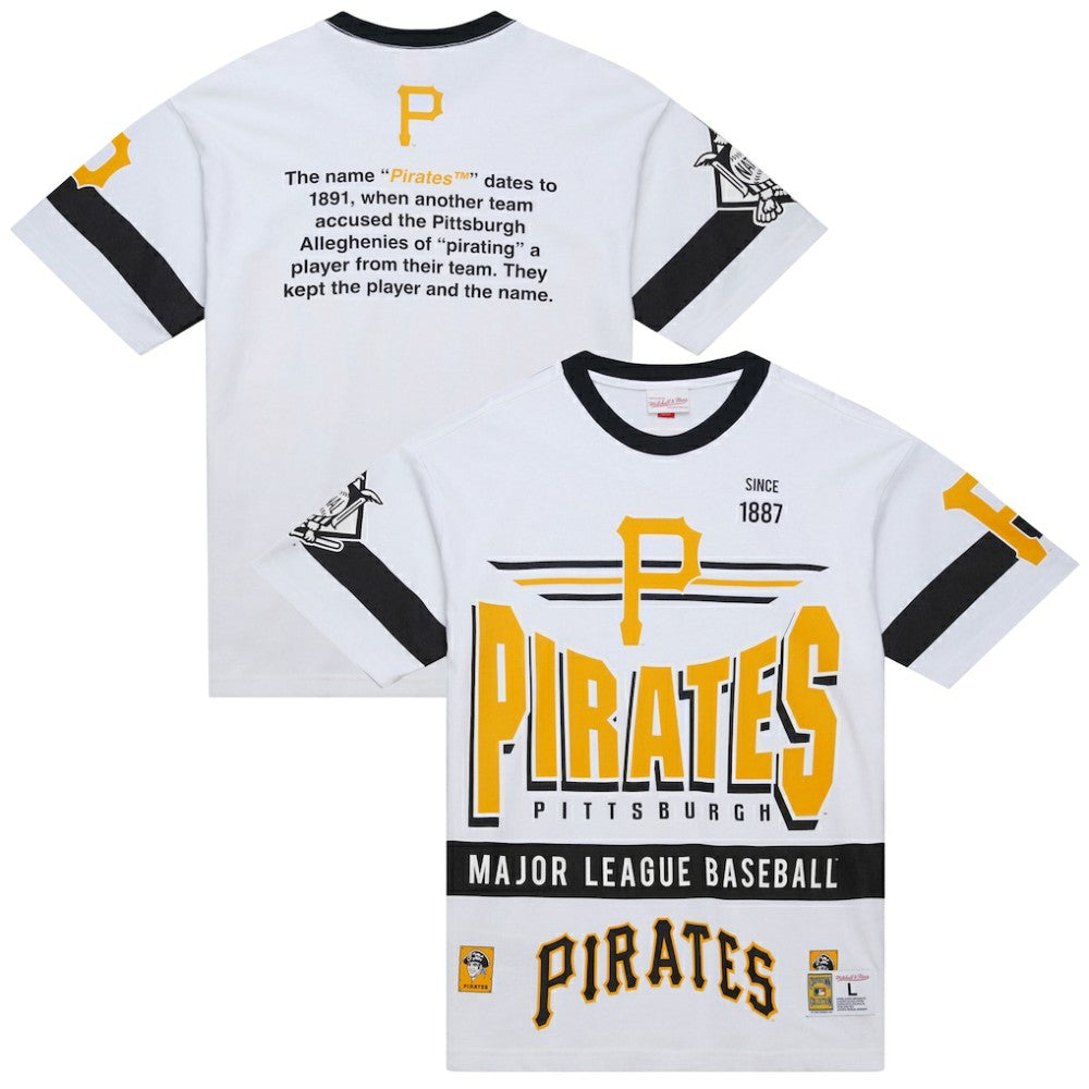 Pittsburgh Pirates Mitchell & Ness Cooperstown Collection Team Origins Premium T-Shirt - White T-shirts