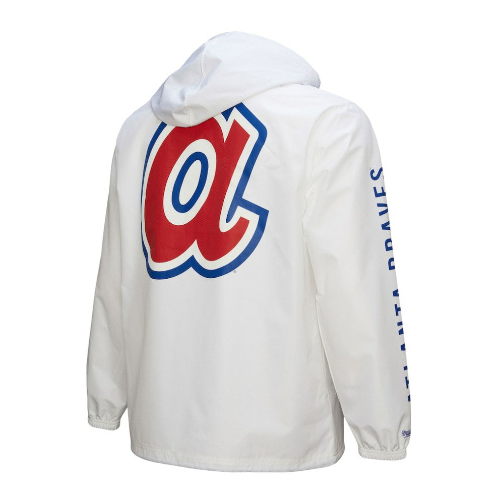 Atlanta Braves Mitchell & Ness Vintage Full-Snap Hooded Coaches Jacket - White Jackets
