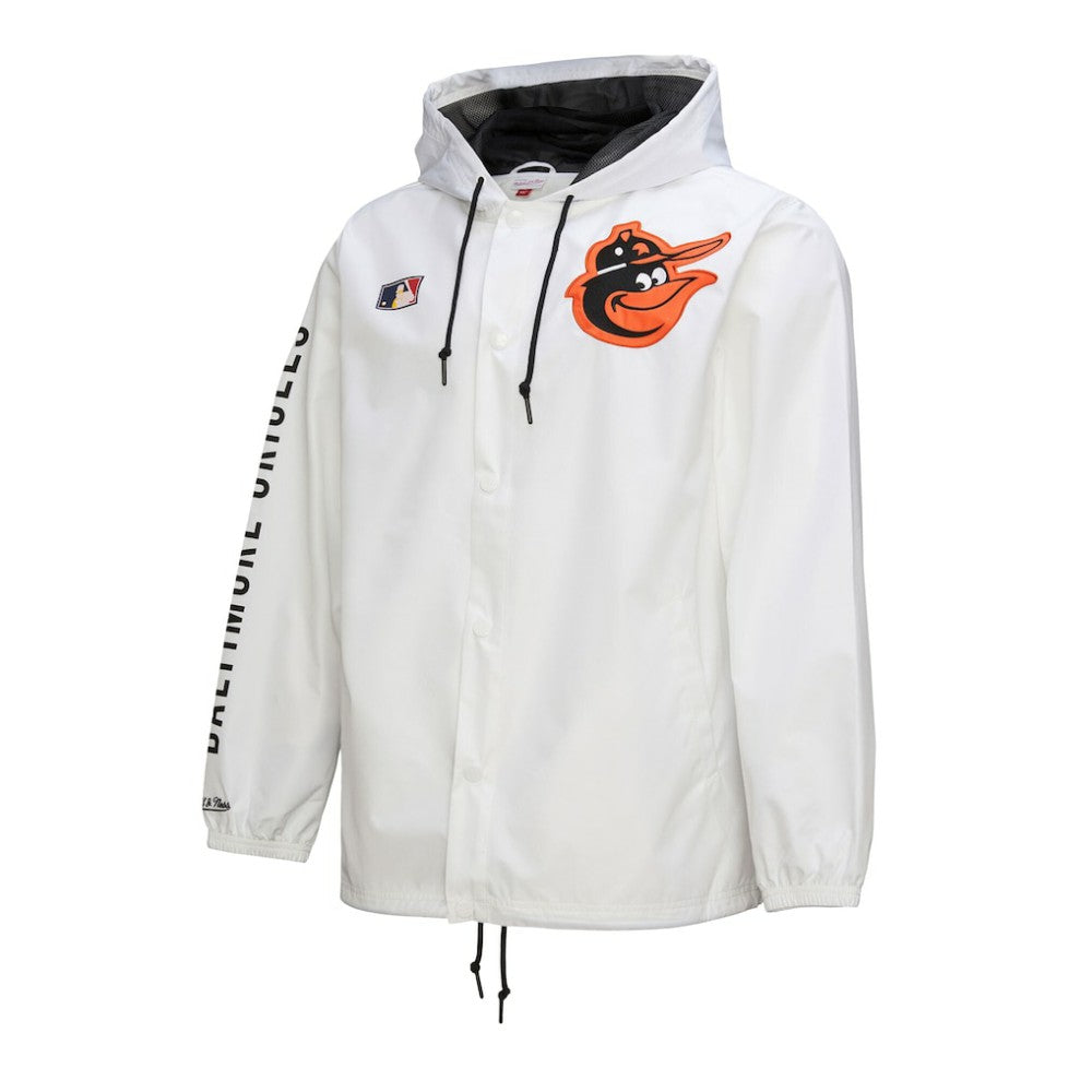 Baltimore Orioles Mitchell & Ness Vintage Full-Snap Hooded Coaches Jacket - White Jackets