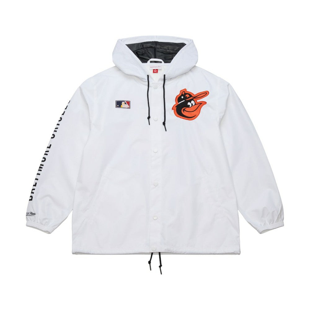 Baltimore Orioles Mitchell & Ness Vintage Full-Snap Hooded Coaches Jacket - White Jackets