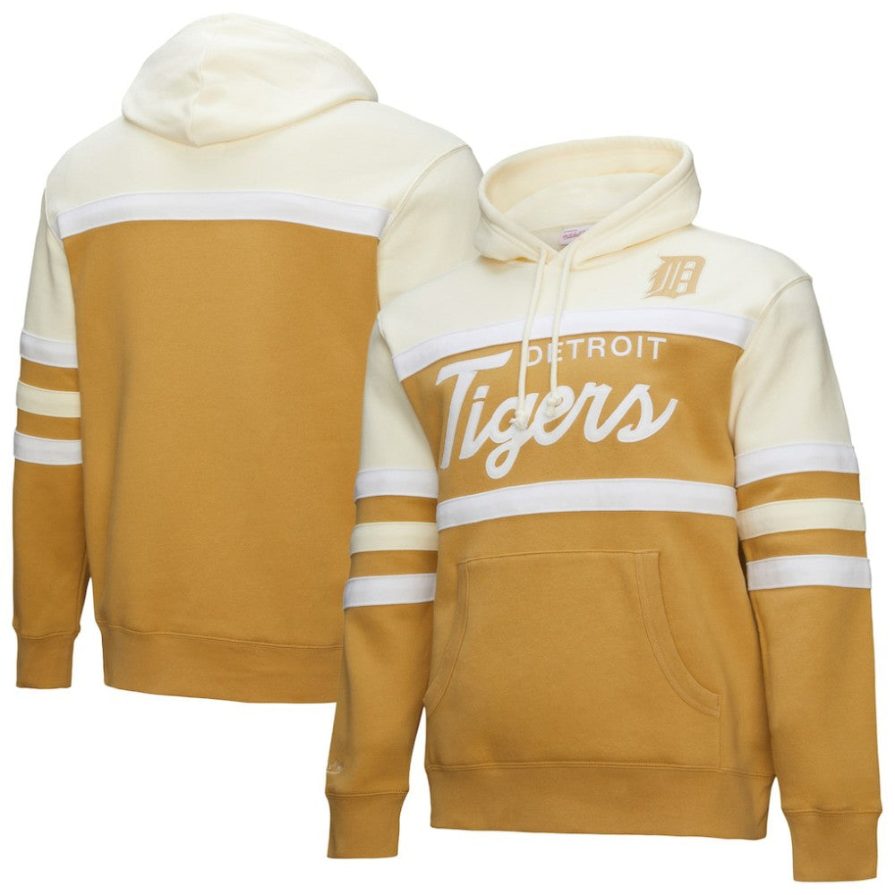 Detroit Tigers Mitchell & Ness Head Coach Pullover Hoodie - Tan/Cream Hoodies