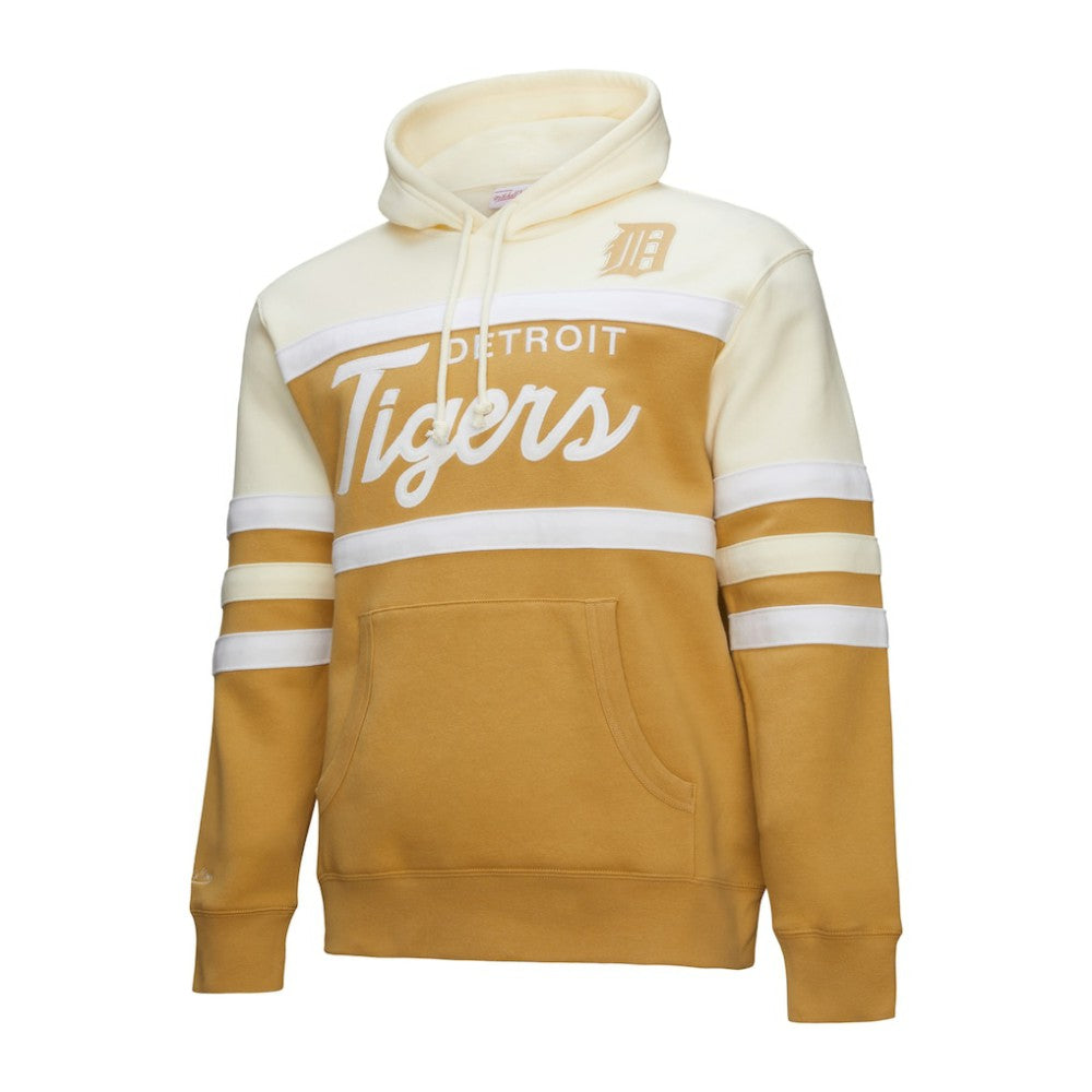 Detroit Tigers Mitchell & Ness Head Coach Pullover Hoodie - Tan/Cream Hoodies