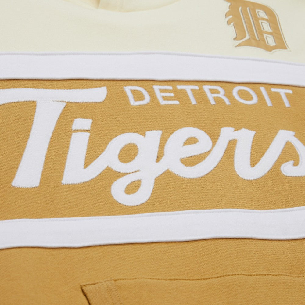 Detroit Tigers Mitchell & Ness Head Coach Pullover Hoodie - Tan/Cream Hoodies
