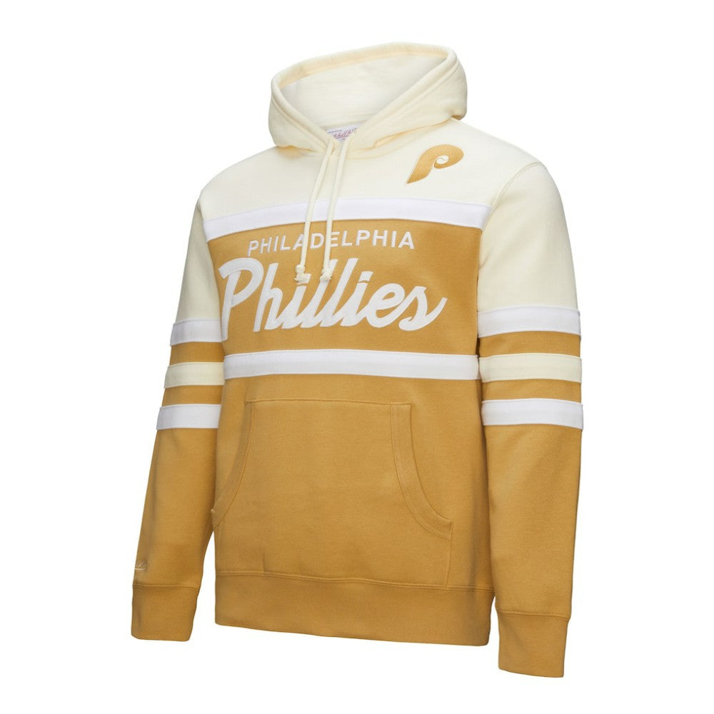 Philadelphia Phillies Mitchell & Ness Head Coach Pullover Hoodie - Tan/Cream Hoodies