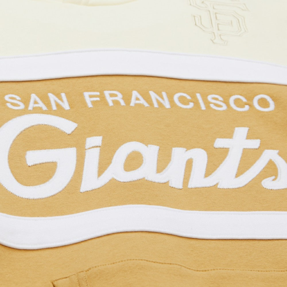 San Francisco Giants Mitchell & Ness Head Coach Pullover Hoodie - Tan/Cream Hoodies