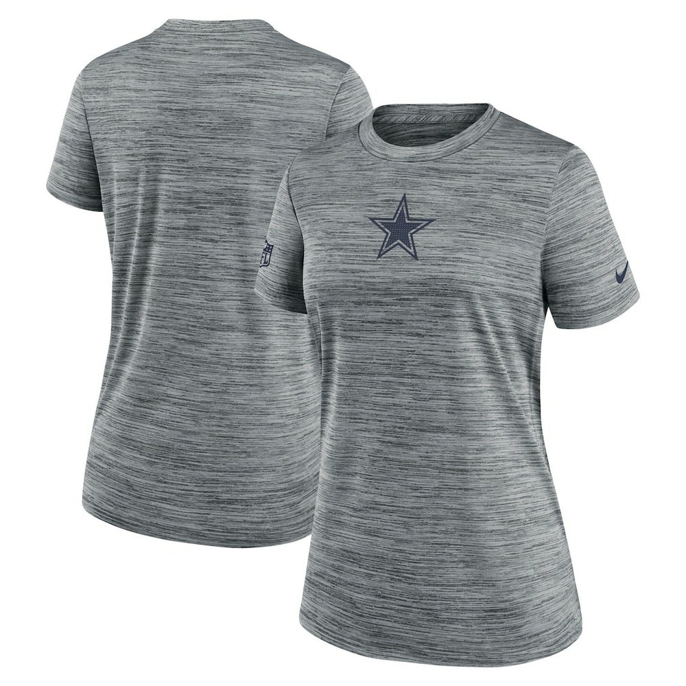 Dallas Cowboys Women's Sideline Velocity Dri-FIT T-Shirt - Gray T-shirts