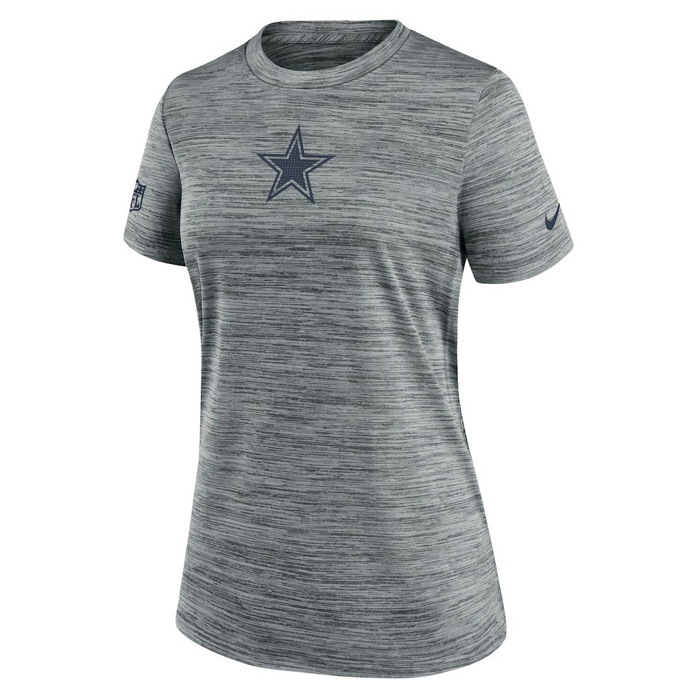 Dallas Cowboys Women's Sideline Velocity Dri-FIT T-Shirt - Gray T-shirts