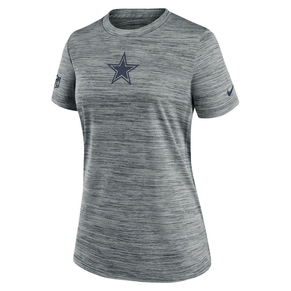 Dallas Cowboys Women's Sideline Velocity Dri-FIT T-Shirt - Gray T-shirts