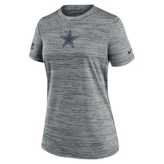 Dallas Cowboys Women's Sideline Velocity Dri-FIT T-Shirt - Gray T-shirts