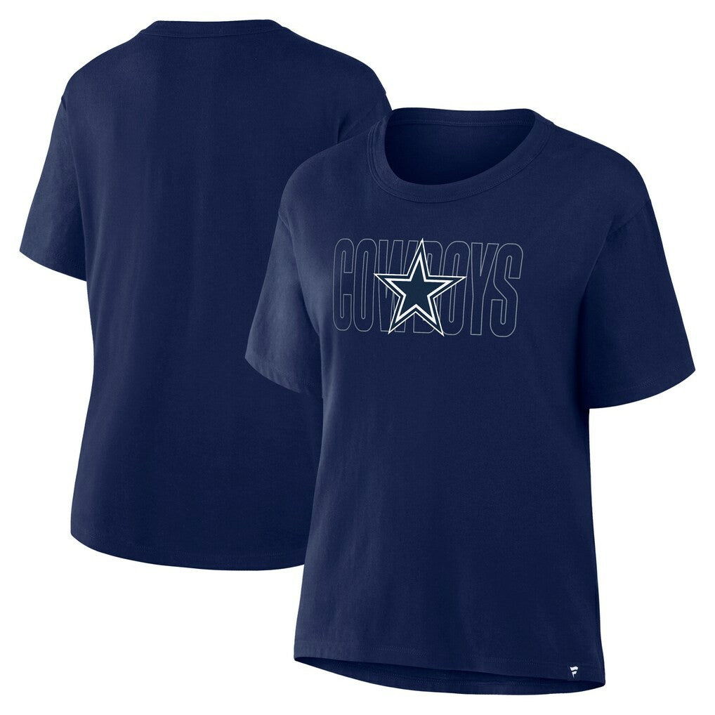 Dallas Cowboys Women's Line Em Up T-Shirt - Navy T-shirts