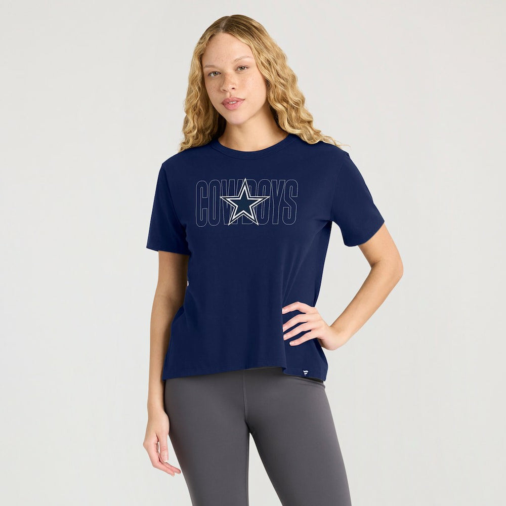 Dallas Cowboys Women's Line Em Up T-Shirt - Navy T-shirts