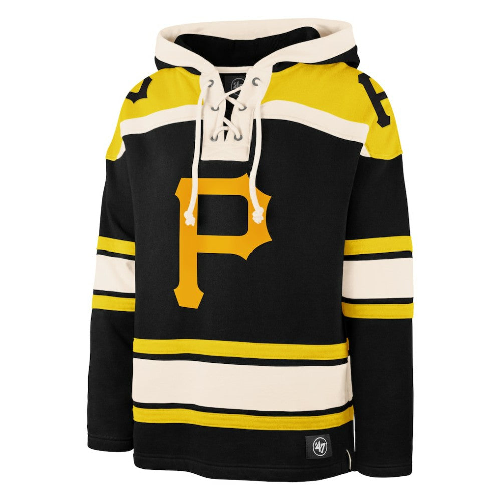 Pittsburgh Pirates '47 Superior Lacer Pullover Hoodie - Black Hoodies