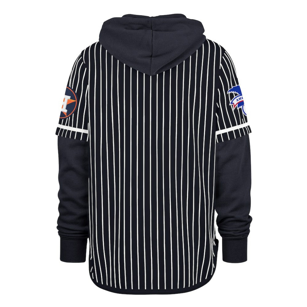 Houston Astros '47 Pinstripe Double Header Pullover Hoodie - Navy Hoodies