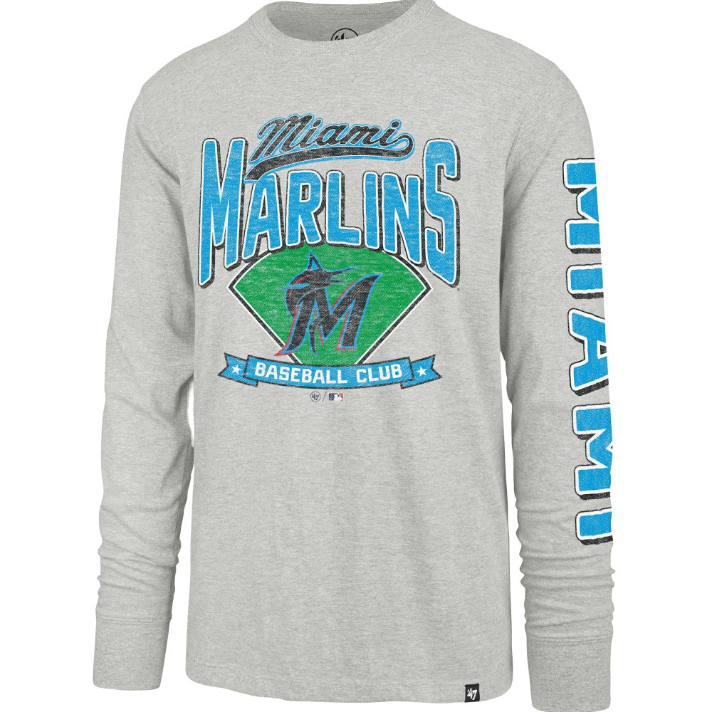 Miami Marlins '47 Fair Ball Franklin Long Sleeve T-Shirt - Gray T-shirts