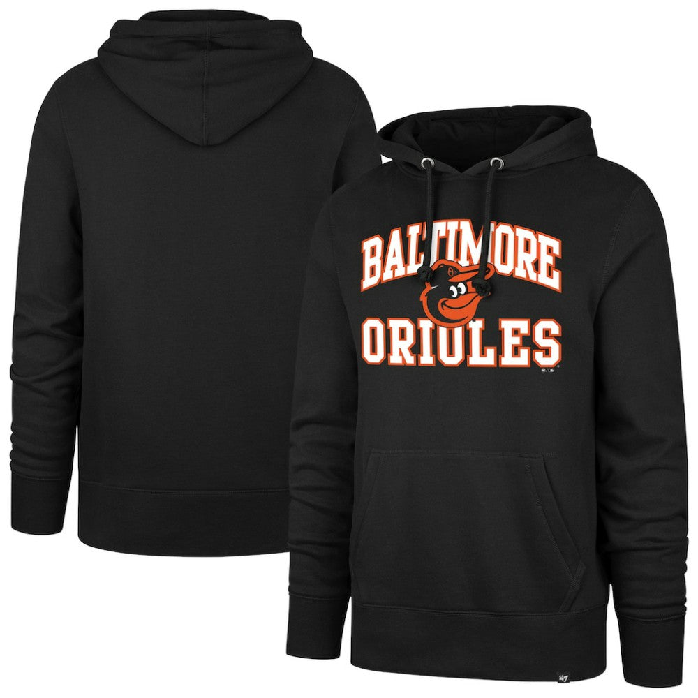 Baltimore Orioles '47  Velocity Headline Pullover Hoodie - Black Hoodies