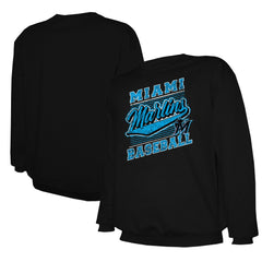 Miami Marlins Stitches Lightweight Crew Sweatshirt - Black Sweatshirts