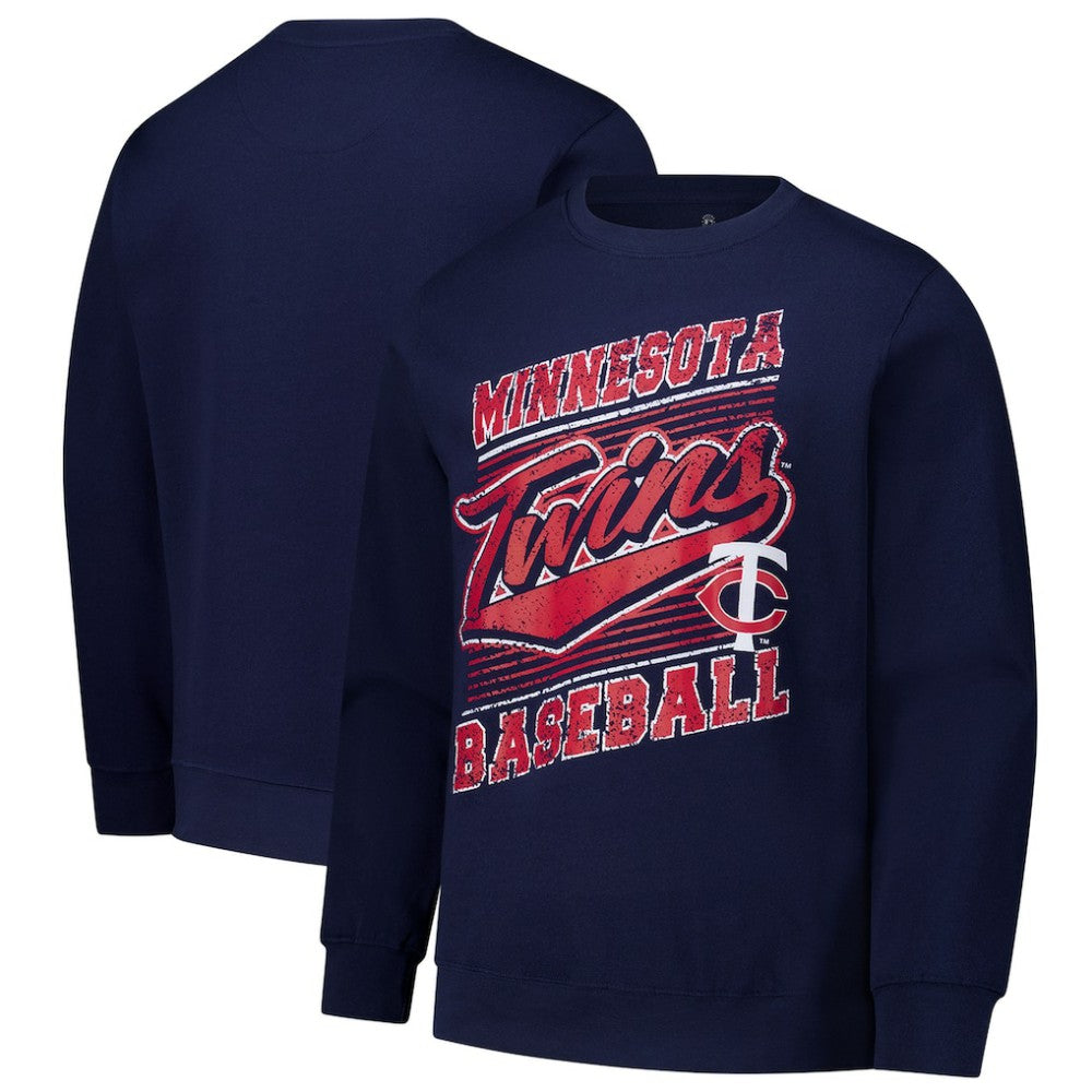 Minnesota Twins Stitches Lightweight Crew Sweatshirt - Navy Sweatshirts