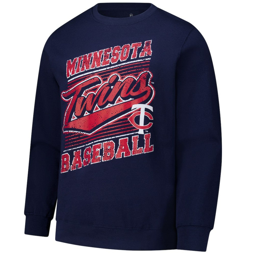 Minnesota Twins Stitches Lightweight Crew Sweatshirt - Navy Sweatshirts