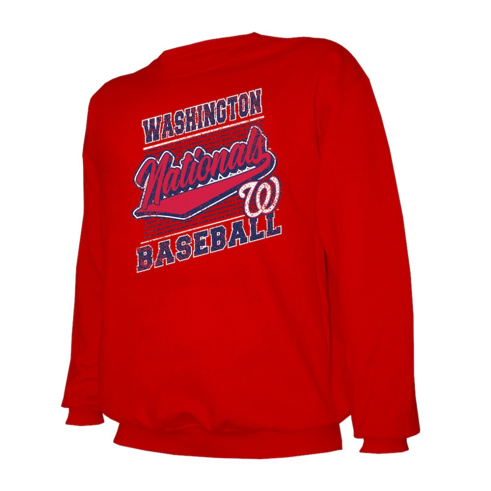 Washington Nationals Stitches Lightweight Crew Sweatshirt - Red Sweatshirts