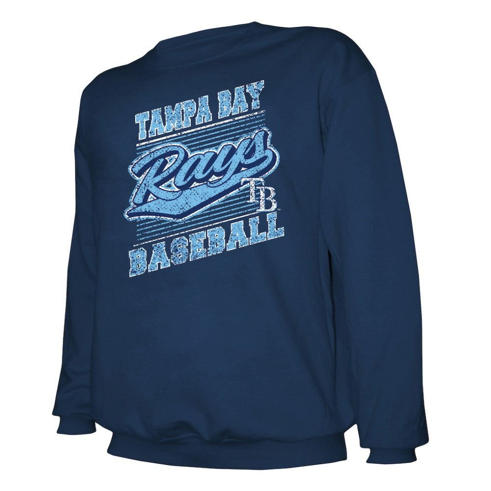Tampa Bay Rays Stitches Lightweight Crew Sweatshirt - Navy Sweatshirts