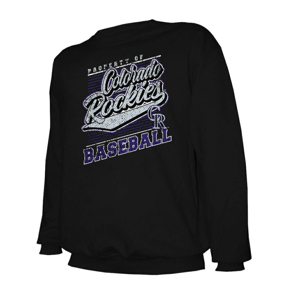 Colorado Rockies Stitches Lightweight Crew Sweatshirt - Black Sweatshirts