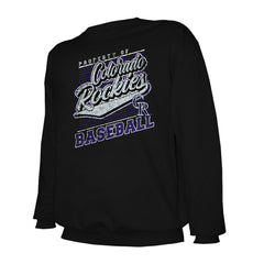 Colorado Rockies Stitches Lightweight Crew Sweatshirt - Black Sweatshirts