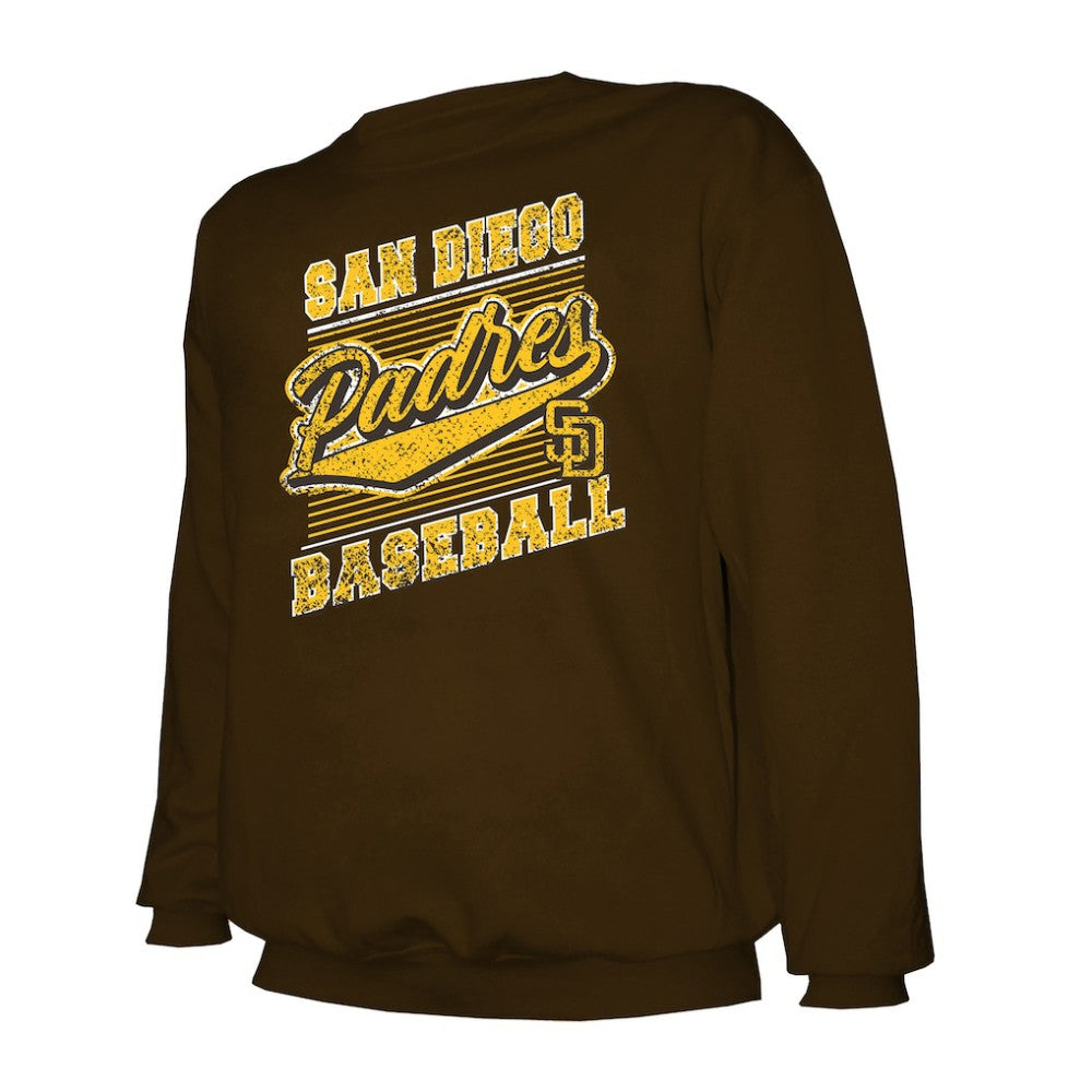 San Diego Padres Stitches Lightweight Crew Sweatshirt - Brown Sweatshirts