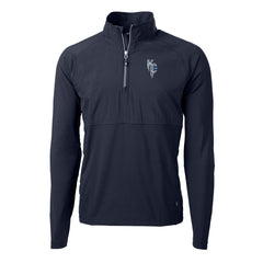 Kansas City Royals Cutter & Buck Adapt Eco Knit Hybrid Recycled Quarter-Zip Pullover Top - Navy Pullover