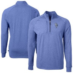 Kansas City Royals Cutter & Buck Adapt Eco Knit Heather Quarter-Zip Pullover Top - Heather Blue Pullover