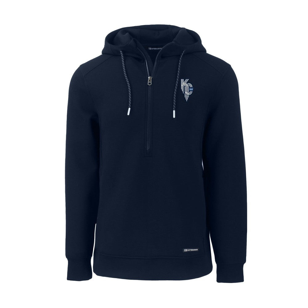 Kansas City Royals Cutter & Buck Roam Eco Recycled Half-Zip Pullover Hoodie - Navy Hoodies