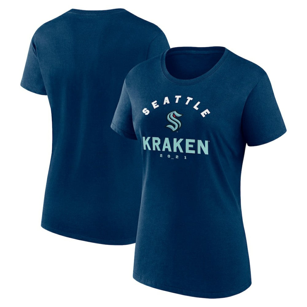 Seattle Kraken Logo Athletic Women's Unrivaled T-Shirt - Navy | US 202179619