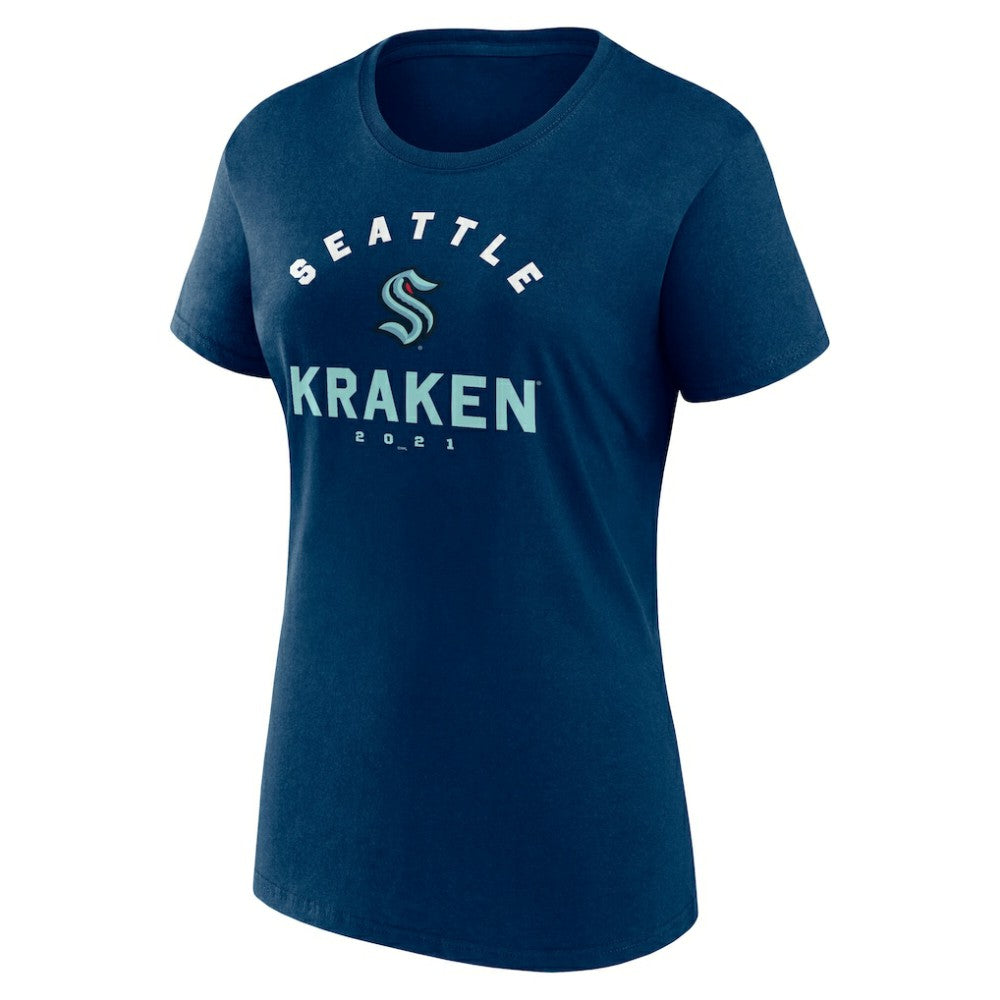 Seattle Kraken Logo Athletic Women's Unrivaled T-Shirt - Navy | US 202179619