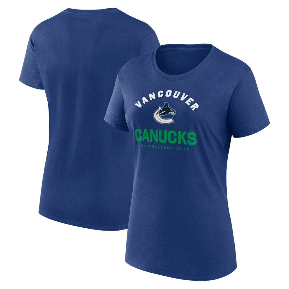 Vancouver Canucks Logo Athletic Women's Unrivaled T-Shirt - Blue | US 202179622